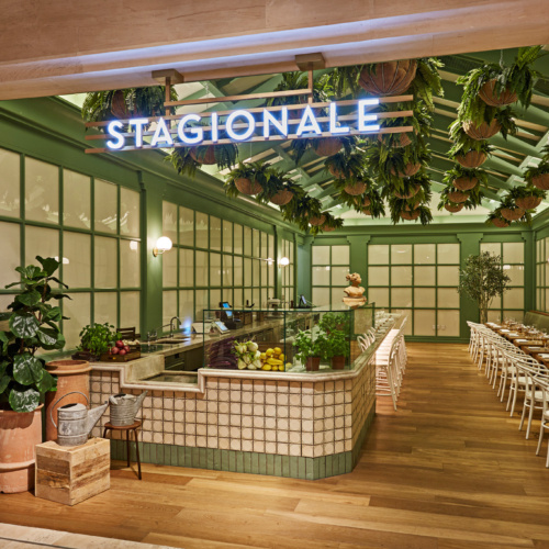 recent La Centrale Italian Food Hall hospitality design projects