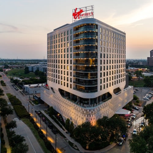 recent Virgin Hotels Dallas hospitality design projects