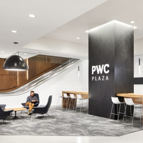 recent PWC Plaza Lobby and Amenity Space hospitality design projects